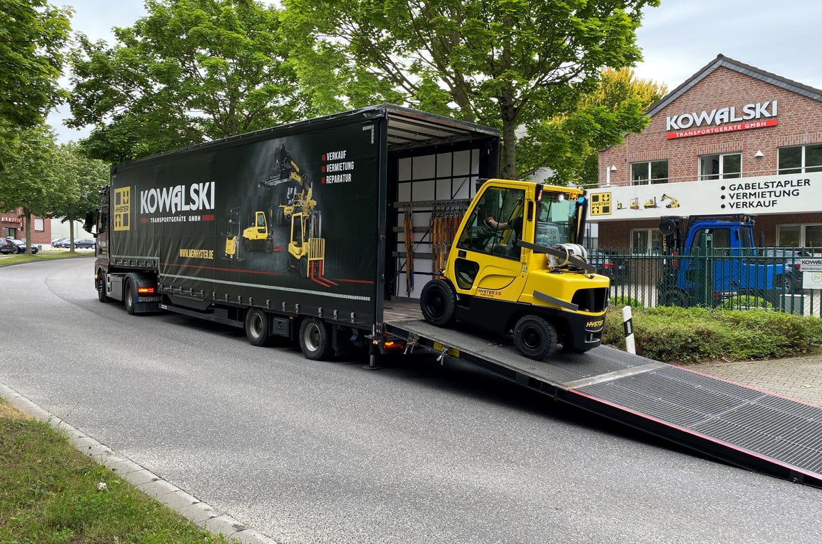 Planendesign Auflieger Kowalski Transportger&auml;te GmbH, Hyster H&auml;ndler